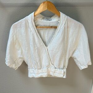 Babaton cropped Linnen blouse